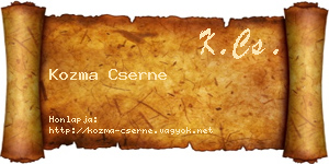 Kozma Cserne névjegykártya